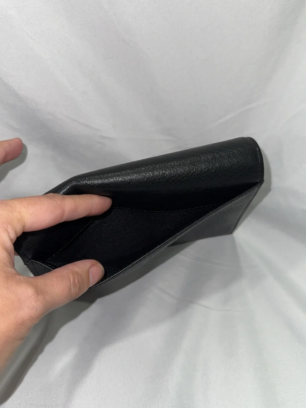 Levenger RFID Travel Black Leather Fold-Over Wallet